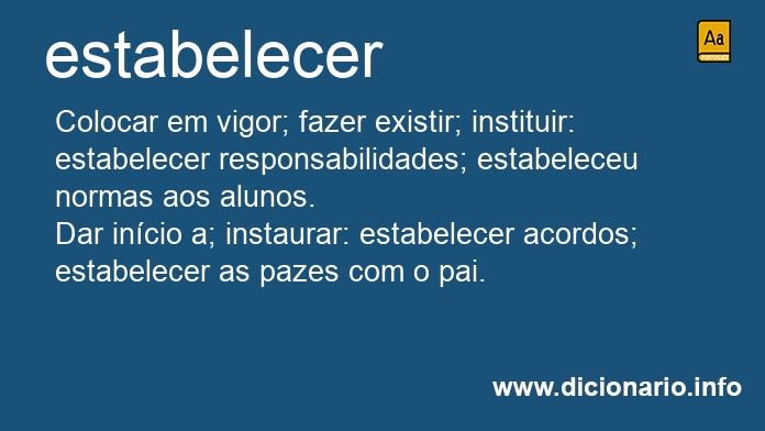 Significado de estabelecer