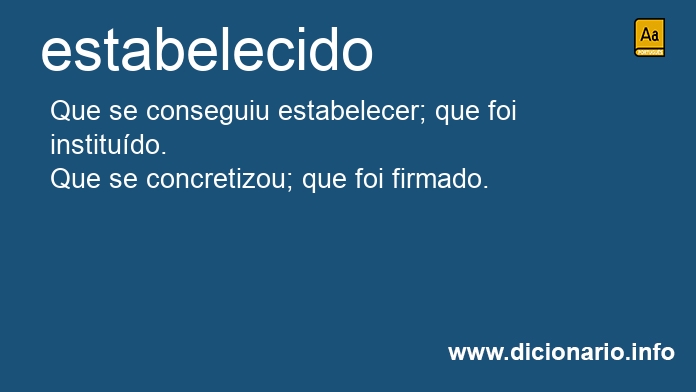 Significado de estabelecido