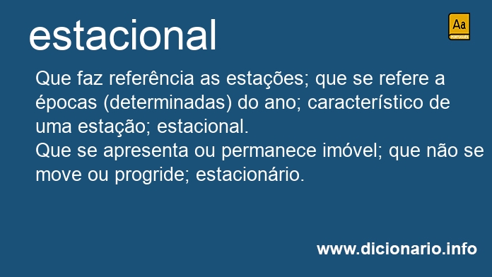 Significado de estacional