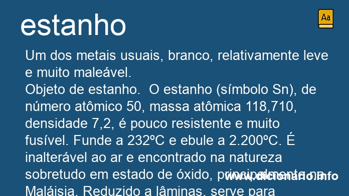 Significado de estanho