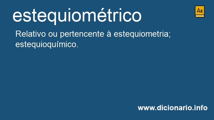 Significado de estequiomtrica