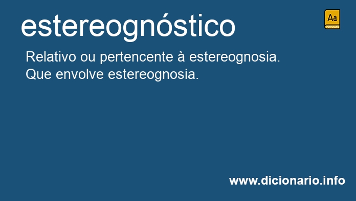 Significado de estereognstico