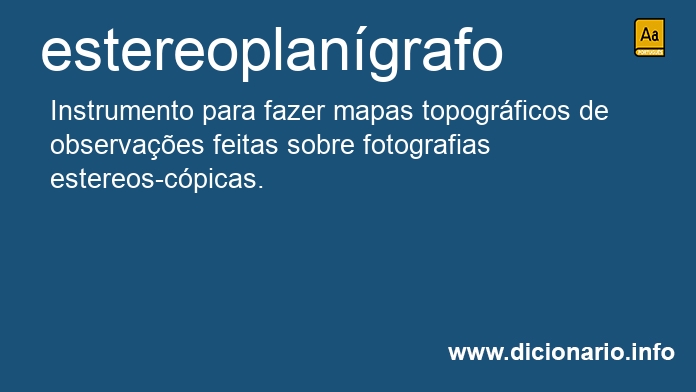 Significado de estereoplangrafo