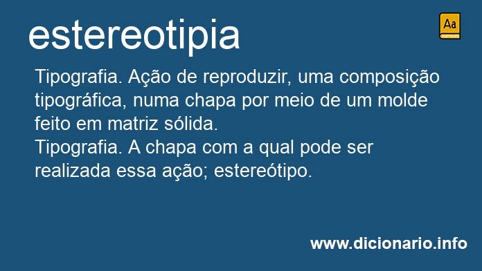 Significado de estereotipia