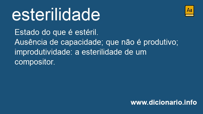 Significado de esterilidade