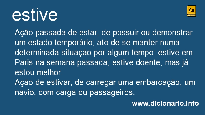 Significado de estive