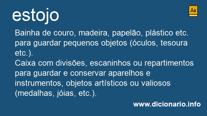 Significado de estojos