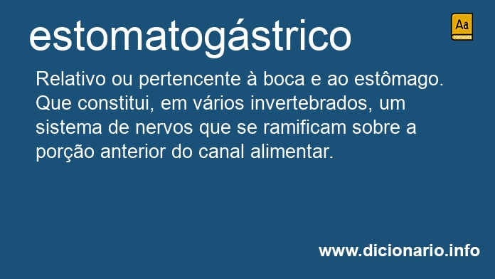 Significado de estomatogstrico