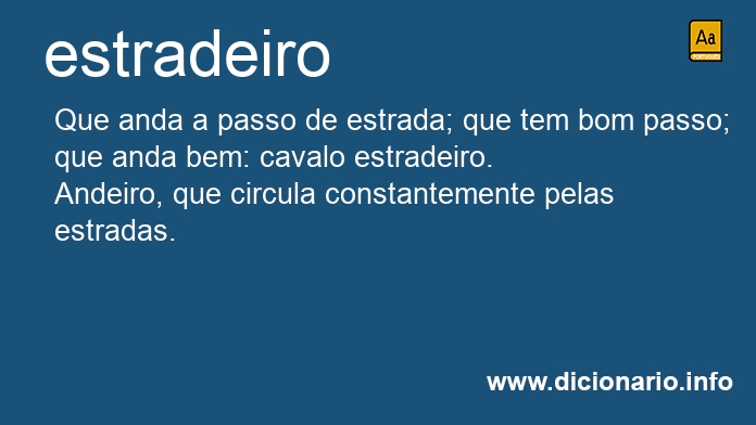 Significado de estradeiro