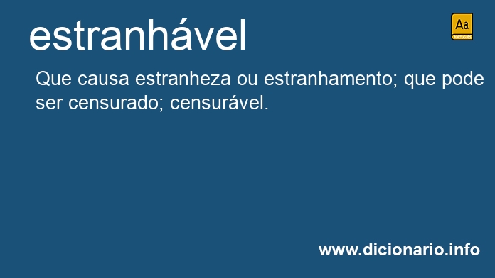 Significado de estranhvel