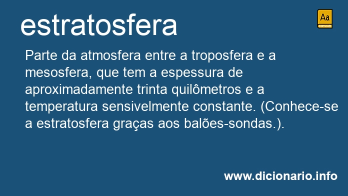 Significado de estratosfera