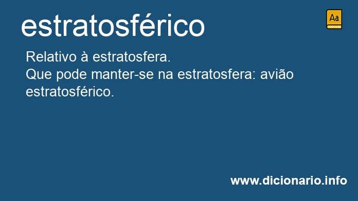 Significado de estratosfrico