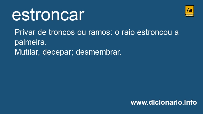 Significado de estroncar