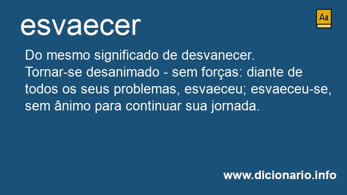 Significado de esvaecer