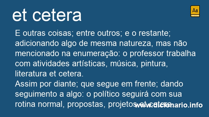 Significado de et cetera