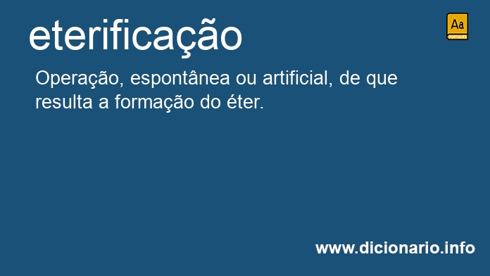 Significado de eterificao