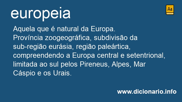 Significado de europeia