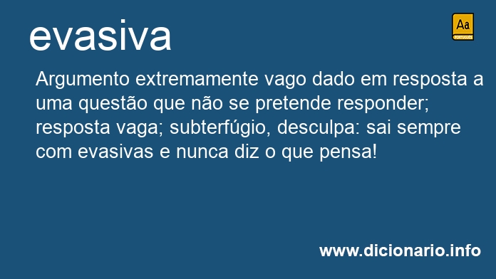 Significado de evasivas