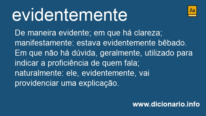 Significado de evidentemente