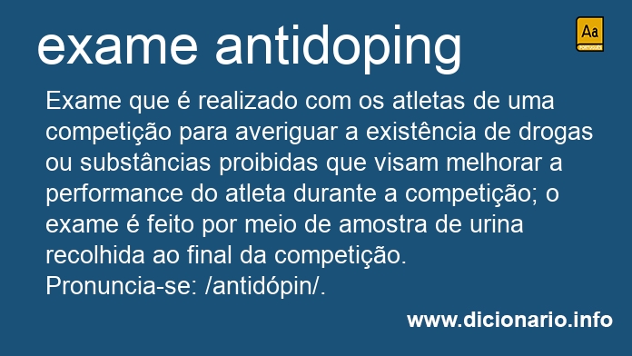 Significado de exame antidoping
