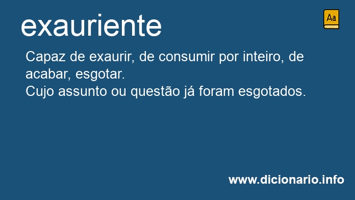 Significado de exauriente