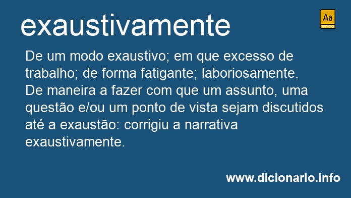 Significado de exaustivamente