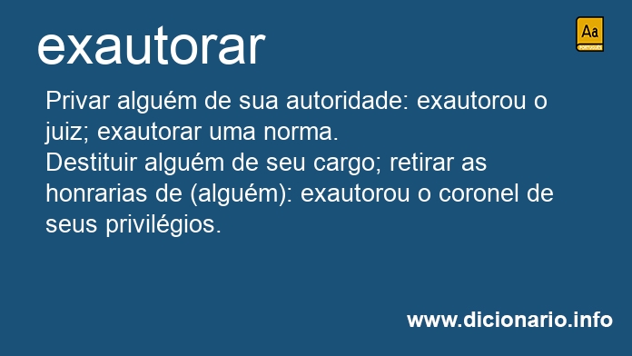 Significado de exautorar