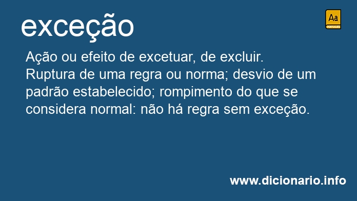 Significado de exceo