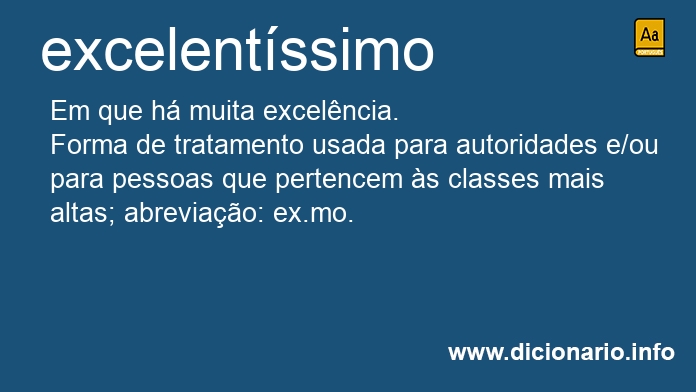 Significado de excelentssima