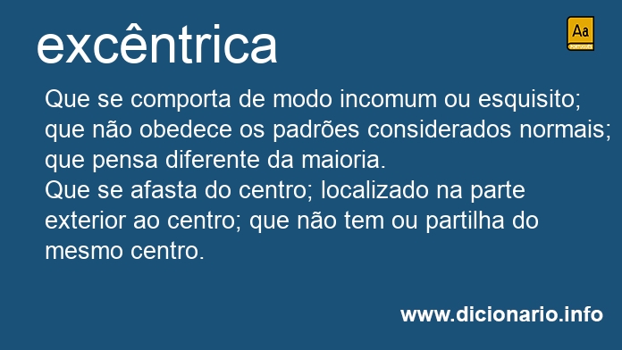 Significado de excntrica