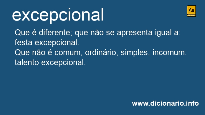 Significado de excepcional