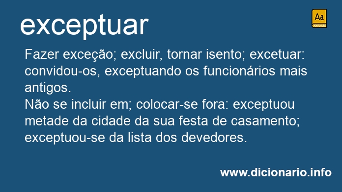 Significado de exceptuava