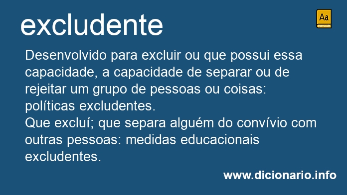 Significado de excludente