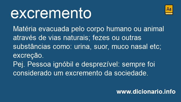 Significado de excremento