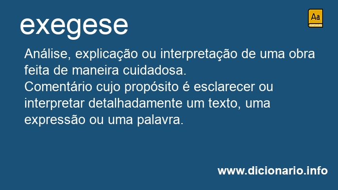 Significado de exegese