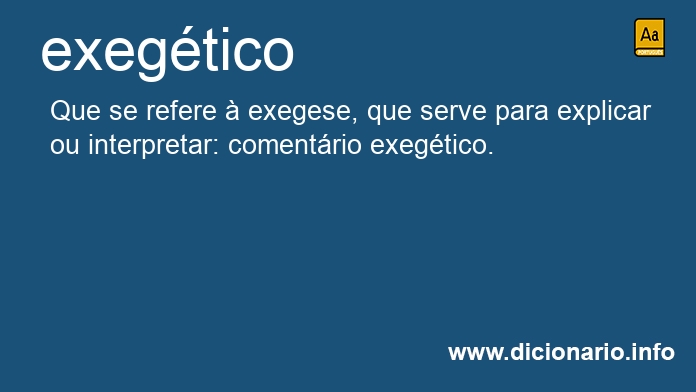 Significado de exegtico