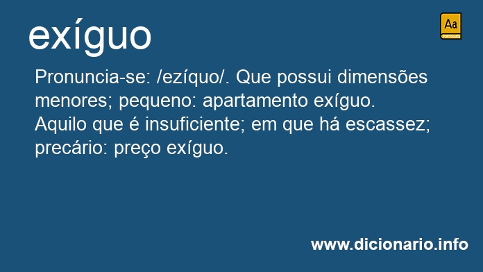 Significado de exguo