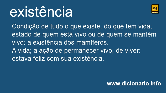 Significado de existncias