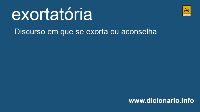 Significado de exortatria