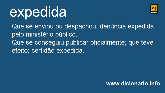 Significado de expedida