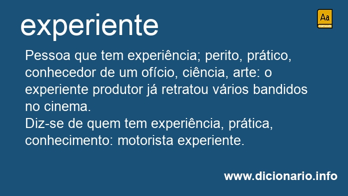 Significado de experiente