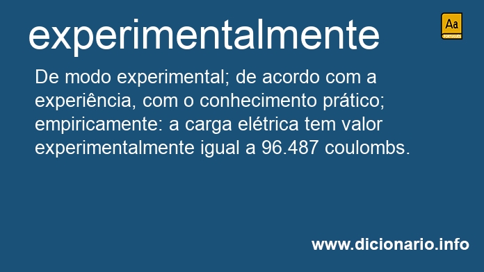 Significado de experimentalmente