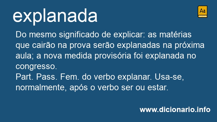 Significado de explanada