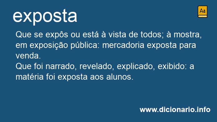 Significado de exposta