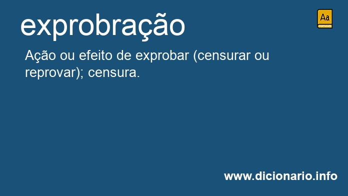 Significado de exprobrao