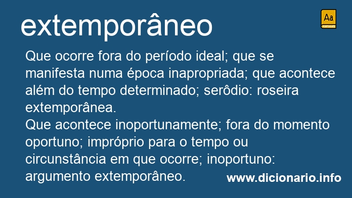 Significado de extemporneo