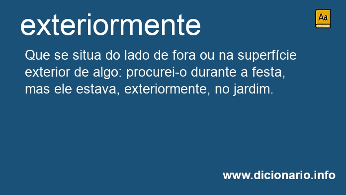 Significado de exteriormente