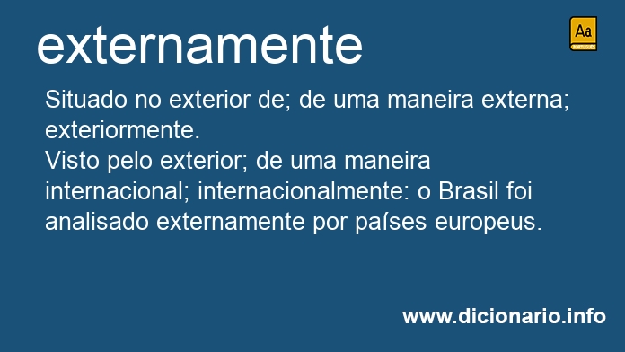 Significado de externamente