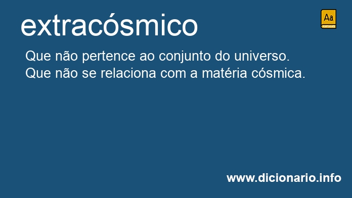 Significado de extracsmico