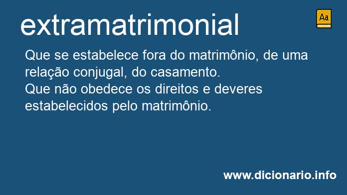 Significado de extramatrimonial